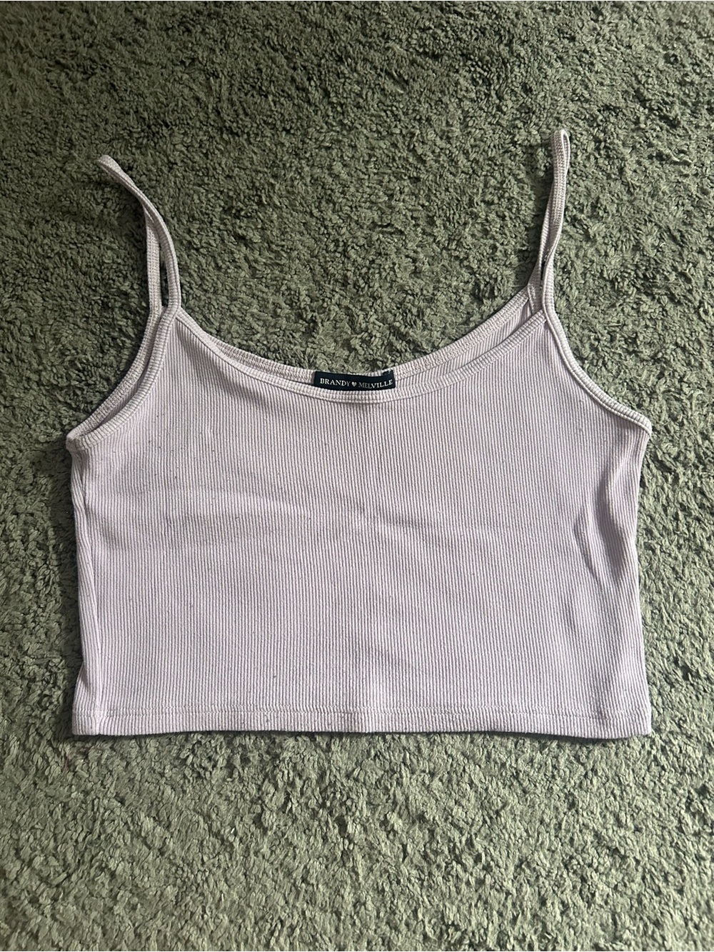 Brandy Melville Pastel Lilac Ribbed Cropped Cami